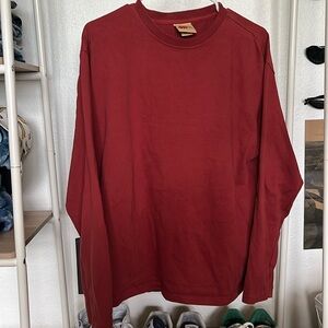 red orange long sleeve shirt